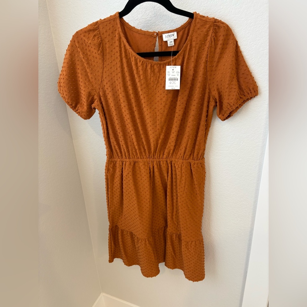 J. Crew Burnt Orange Textured Dress